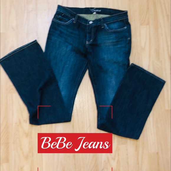 BeBe women  cute blue denim jeans waist size 31 (Smoke Free Home) - Picture 3 of 7